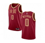 Men's Houston Rockets #0 Russell Westbrook Swingman Red Basketball Jersey - 2018-19 City Edition