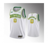 Men's Houston Rockets #0 TyTy Washington Jr. White Swingman Classic Edition Stitched Basketball Jersey
