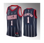 Men's Houston Rockets #1 Amen Thompson Navy 2023 Draft City Edition Stitched Basketball Jersey