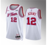 Men's Houston Rockets #12 Steven Adams White 2023-24 City Edition Stitched Jersey