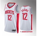 Men's Houston Rockets #12 Steven Adams White Association Edition Stitched Jersey