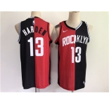 Men's Houston Rockets #13 James Harden Swingman Red Black Split Edition  Basketball Jersey