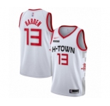Men's Houston Rockets #13 James Harden Swingman White Basketball Jersey - 2019-20 City Edition