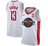 Men's Houston Rockets #13 James Harden White Nike City Edition Number Swingman Jersey