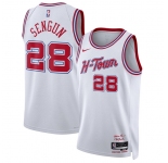 Men's Houston Rockets #28 Alperen Sengun White 2025-26 City Edition Stitched Jersey