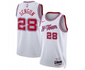 Men's Houston Rockets #28 Alperen Sengun White 2025-26 City Edition Stitched Jersey