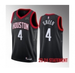 Men's Houston Rockets #4 Jalen Green Black 2023 Statement Edition Stitched Basketball Jersey