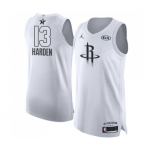 Men's Jordan Houston Rockets #13 James Harden Authentic White 2018 All-Star Game Basketball Jersey