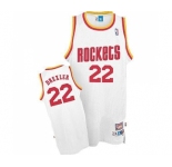 Men's Mitchell and Ness Houston Rockets #22 Clyde Drexler Swingman White Throwback NBA Jersey