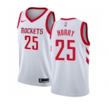 Men's Nike Houston Rockets #25 Robert Horry Swingman White Home NBA Jersey - Association Edition
