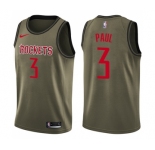 Men's Nike Houston Rockets #3 Chris Paul Swingman Green Salute to Service NBA Jersey