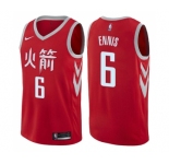 Men's Nike Houston Rockets #6 Tyler Ennis Swingman Red NBA Jersey - City Edition