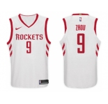 Nike NBA Houston Rockets #9 Zhou Qi Jersey 2017-18 New Season White Jersey