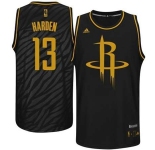 nba houston rockets #13 james harden black[gold lettering fashion]