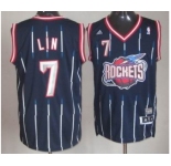 nba houston rockets #7 jeremy lin blue[revolution 30 swingman]