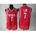 nba houston rockets #7 jeremy lin red