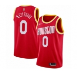 Women's Houston Rockets #0 Russell Westbrook Swingman Red Hardwood Classics Finished Basketball Jersey