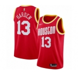 Women's Houston Rockets #13 James Harden Swingman Red Hardwood Classics Finished Basketball Jersey