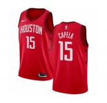 Women's Nike Houston Rockets #15 Clint Capela Red Swingman Jersey - Earned Edition