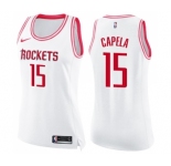 Women's Nike Houston Rockets #15 Clint Capela Swingman White Fashion NBA Jersey
