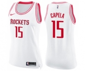 Women's Nike Houston Rockets #15 Clint Capela Swingman White Fashion NBA Jersey