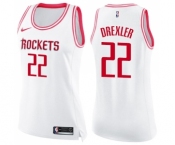 Women's Nike Houston Rockets #22 Clyde Drexler Swingman White Fashion NBA Jersey