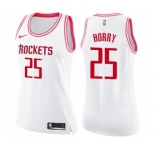 Women's Nike Houston Rockets #25 Robert Horry Swingman WhitePink Fashion NBA Jersey