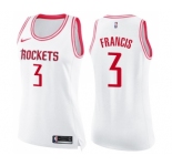 Women's Nike Houston Rockets #3 Steve Francis Swingman WhitePink Fashion NBA Jersey