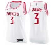 Women's Nike Houston Rockets #3 Steve Francis Swingman WhitePink Fashion NBA Jersey