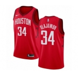 Women's Nike Houston Rockets #34 Hakeem Olajuwon Red Swingman Jersey - Earned Edition