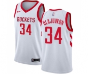 Women's Nike Houston Rockets #34 Hakeem Olajuwon Swingman White Home NBA Jersey - Association Edition