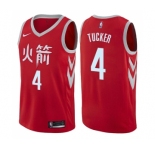Women's Nike Houston Rockets #4 PJ Tucker Swingman Red NBA Jersey - City Edition