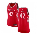 Women's Nike Houston Rockets #42 Nene Swingman Red Road NBA Jersey - Icon Edition