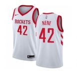 Women's Nike Houston Rockets #42 Nene Swingman White Home NBA Jersey - Association Edition