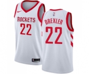 Youth Nike Houston Rockets #22 Clyde Drexler Swingman White Home NBA Jersey - Association Edition