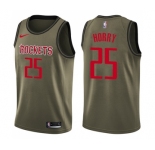 Youth Nike Houston Rockets #25 Robert Horry Swingman Green Salute to Service NBA Jersey