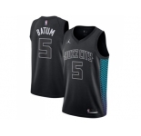 Men Nike Charlotte Hornets #5 Nicolas Batum Black NBA Jordan Swingman City Edition Jersey