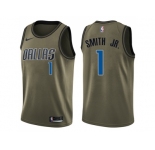 Men Nike Dallas Mavericks #1 Dennis Smith Jr. Green Salute to Service NBA Swingman Jersey
