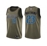 Men Nike Dallas Mavericks #23 Wesley Matthews Green Salute to Service NBA Swingman Jersey