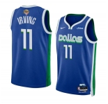 Men's Dallas Mavericks #11 Kyrie Irving Blue 2024 Finals City Edition Stitched Basketball Jersey