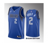 Men's Dallas Mavericks #2 Dereck Lively II Blue 2023 Draft Icon Edition Stitched Basketball Jersey