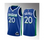 Men's Dallas Mavericks #20 Richaun Holmes Blue 2023 Draft City Edition Stitched Basketball Jersey
