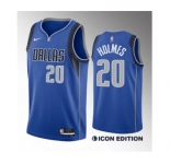 Men's Dallas Mavericks #20 Richaun Holmes Blue 2023 Draft Icon Edition Stitched Basketball Jersey