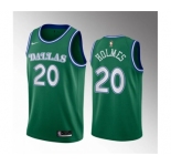 Men's Dallas Mavericks #20 Richaun Holmes Green 2023 Draft Classic Edition Stitched Basketball Jersey