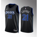 Men's Dallas Mavericks #21 Daniel Gafford Black 2023-24 City Edition Stitched Basketball Jersey