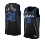 Men's Dallas Mavericks #21 Daniel Gafford Black 2024 Finals City Edition Stitched Basketball Jersey