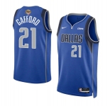 Men's Dallas Mavericks #21 Daniel Gafford Blue 2024 Finals Icon Edition Stitched Basketball Jersey