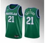 Men's Dallas Mavericks #21 Daniel Gafford Green Classic Edition Stitched Basketball Jersey