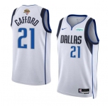 Men's Dallas Mavericks #21 Daniel Gafford White 2024 Finals Association Edition Stitched Basketball Jersey