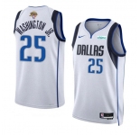 Men's Dallas Mavericks #25 P.J. Washington Jr. White 2024 Finals Association Edition Stitched Basketball Jersey